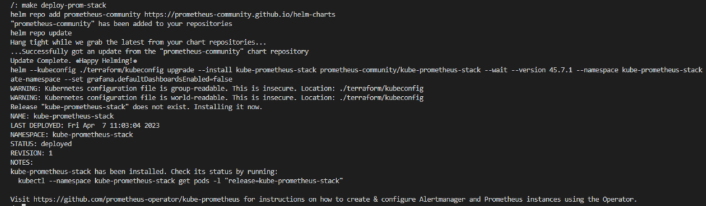 The result for kube-prometheus-stack