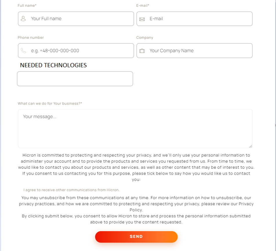 contact form example