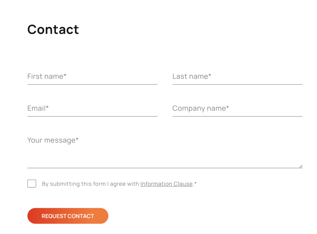 Hicron contact form