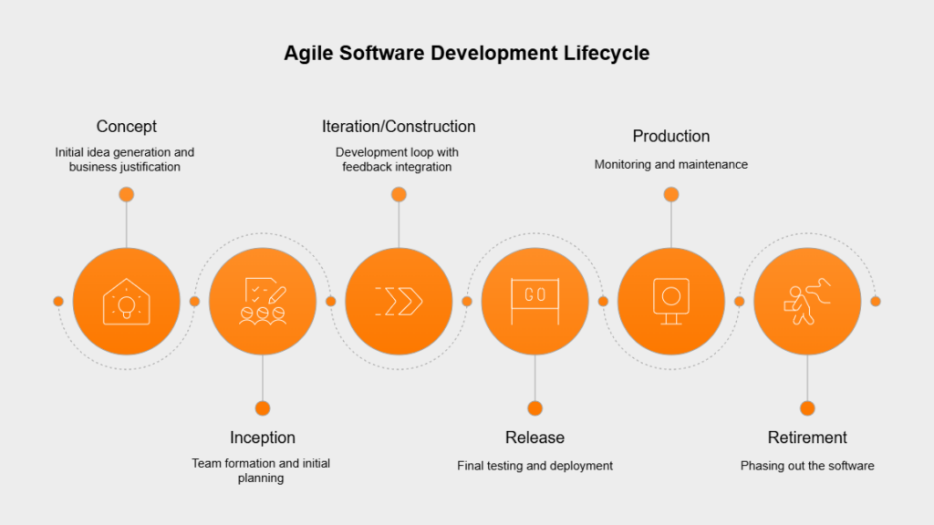 How does the agile software development lifecycle operate?