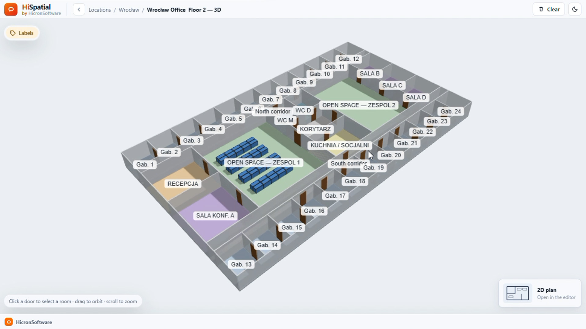 Floor plan digitization HiSpatial by Hicron Software 