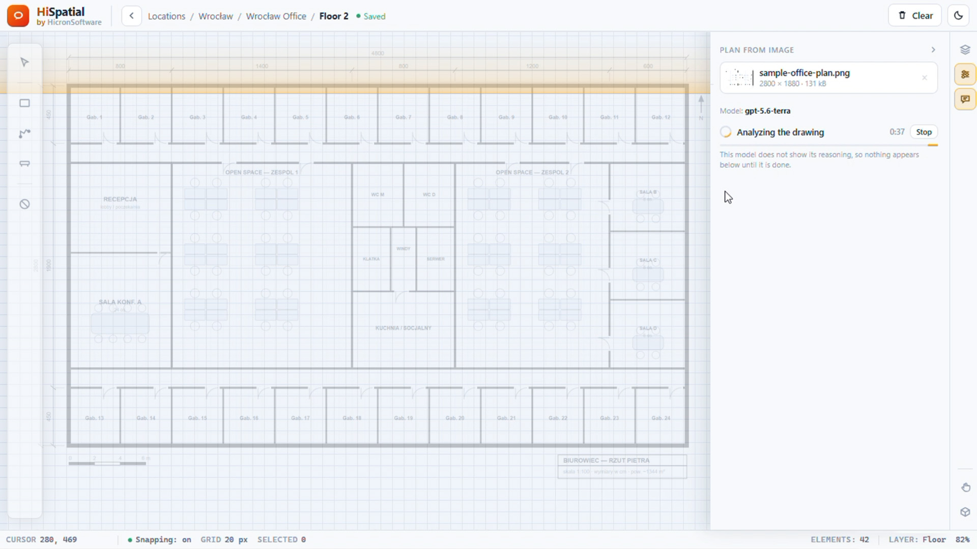 Floor plan digitization Hi Spatial by Hicron Software 