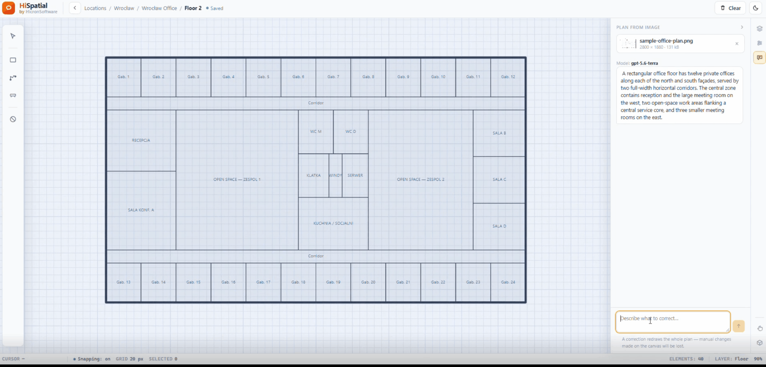 Floor plan digitization Step 3: The team reviews the rendered model.